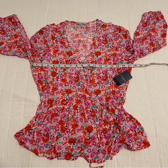 Lucky Brand (NEW) Floral Print Wrap Top - Picture 8 of 9